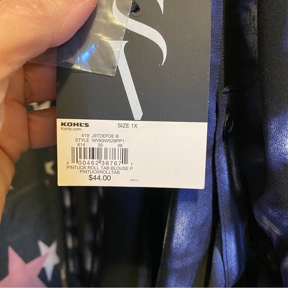 Simply Vera Wang pintuck blouse - NWT size 1X - Picture 6 of 6